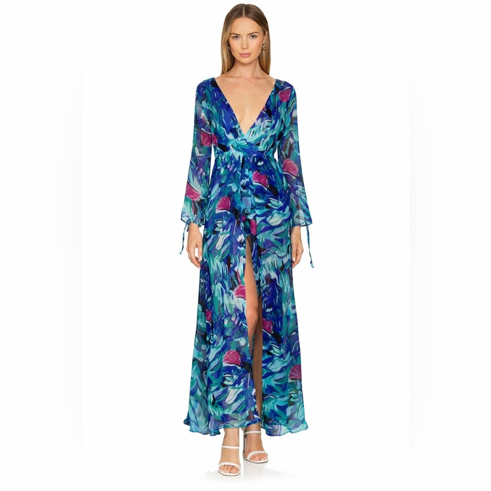 Floral Maxi Dress cape deep v latiste sabo Showpo hello Molly oh Polly pq nbd